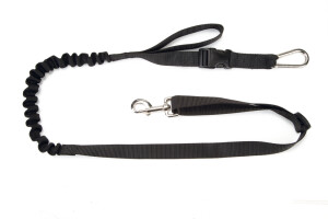 Beeztees Köpek Yürüyüş ve Koşu Şok Emicili Gezdirme Kayışı ve Bel Kemeri, Siyah, 100-130cm, 25mm - 2