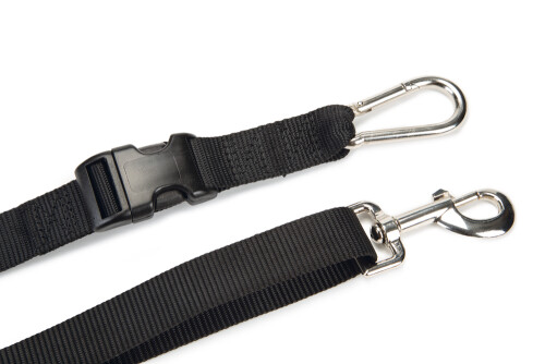 Beeztees Köpek Yürüyüş ve Koşu Şok Emicili Gezdirme Kayışı ve Bel Kemeri, Siyah, 100-130cm, 25mm - 5