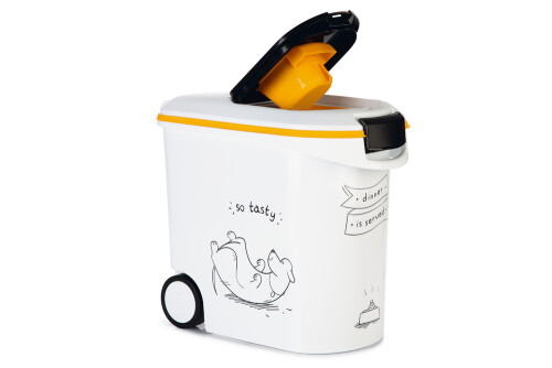 Beeztees Mama Saklama Kabı, Plastik, Tekerlekli, Özel Kapaklı, Beyaz, 35L - 2
