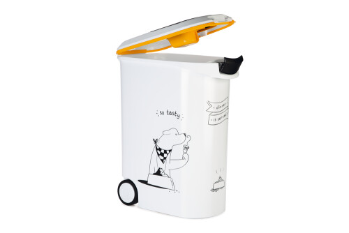 Beeztees Mama Saklama Kabı, Plastik, Tekerlekli, Özel Kapaklı, Beyaz, 54L - 6