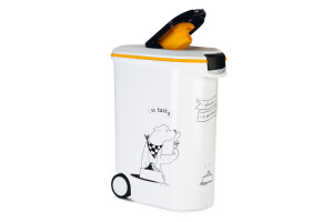 Beeztees Mama Saklama Kabı, Plastik, Tekerlekli, Özel Kapaklı, Beyaz, 54L - 3