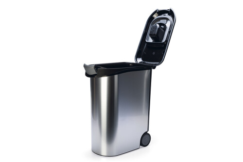 Beeztees Mama Saklama Kabı, Plastik, Tekerlekli, Özel Kapaklı, Dışı Metal Görünümlü 54L - 2