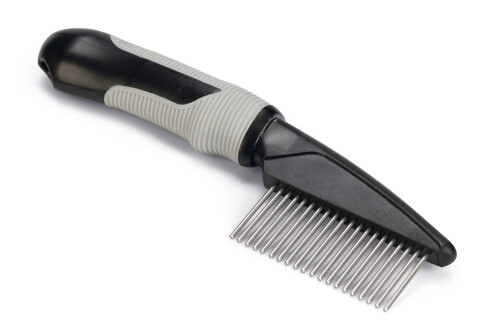 Beeztees Tüy Dökme Dönemi Köpek Tarağı, L, Siyah Gri, 21cm, 21x5,5x3cm - 1