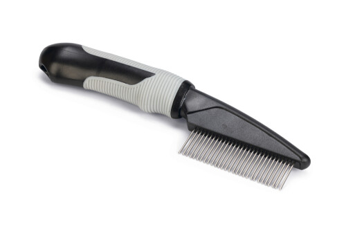 Beeztees Tüy Dökme Dönemi Köpek Tarağı, M, Siyah Gri, 21cm, 21x4,5x2cm - 1