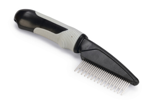 Beeztees Tüy Dökme Dönemi Köpek Tarağı, S, Siyah Gri, 21cm, 21x5,5x3cm - 1