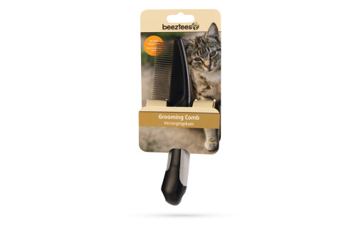 Beeztees Uzun Tüylü Kedi Tarağı, Siyah Gri, 21cm - 3