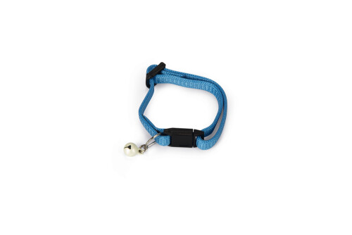 Beeztees Yavru Kedi Boyun Tasması, Zilli, Mavi, 15-22cm - 1