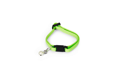 Beeztees Yavru Kedi Boyun Tasması, Zilli, Parlak Yeşil, 15-22cm - 1