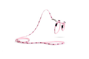 Beeztees Yavru Kedi Göğüs Tasması ve Gezdirme Kayışı, 120cm, Pembe, 15-33cm - 1