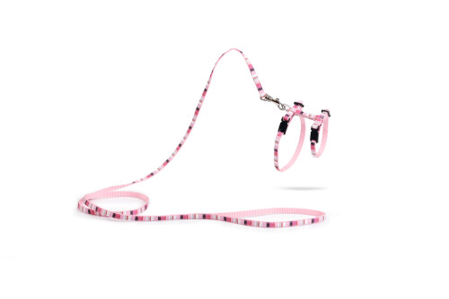 Beeztees Yavru Kedi Göğüs Tasması ve Gezdirme Kayışı, 120cm, Pembe, 15-33cm - 1