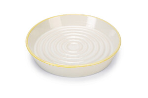 Beeztees Yavru Kedi Mama Su Kabı, Seramik, Gri Sarı, 17,5cmx3,5cm - Beeztees