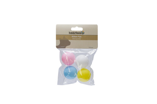 Beeztees Yavru Kedi Oyuncağı, Ping Pong Topu, 4 Adet, 4cm - 2