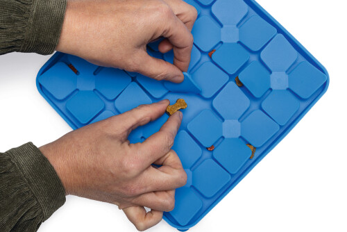 Beeztees Yavru Köpek Mama Yeme Oyuncağı, Kare Şeklinde, Silikon, Mavi, 20x20cm - 15