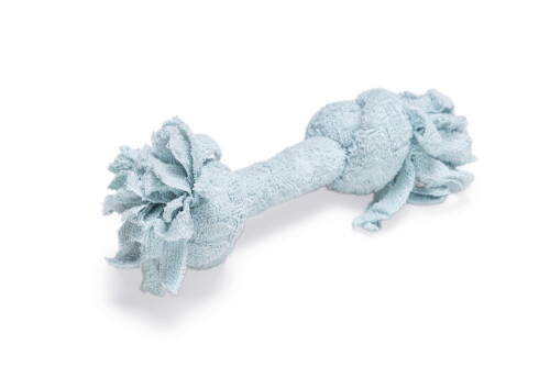 Beeztees Yavru Köpek Oyuncağı, Çift Düğümlü Diş İpi, Peluş, Mavi, 20x6x4,5cm - 1