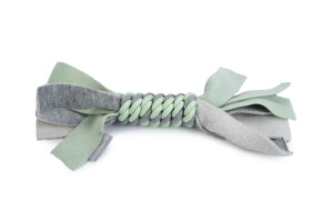 Beeztees Yavru Köpek Oyuncağı, İp ve Peluş, Yeşil/Gri, 25x4x4cm - Beeztees