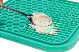 Beeztees Yavru Köpek Yaş Mama Yeme Oyuncağı, Kare Şeklinde, Silikon, Yeşil, 20x20cm - 3