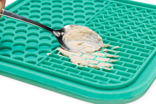 Beeztees Yavru Köpek Yaş Mama Yeme Oyuncağı, Kare Şeklinde, Silikon, Yeşil, 20x20cm - 3