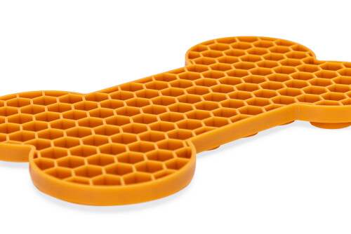 Beeztees Yavru Köpek Yaş Mama Yeme Oyuncağı, Kemik Şeklinde, Silikon, Turuncu, 18x11cm - 2