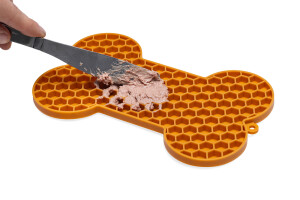 Beeztees Yavru Köpek Yaş Mama Yeme Oyuncağı, Kemik Şeklinde, Silikon, Turuncu, 18x11cm - 6