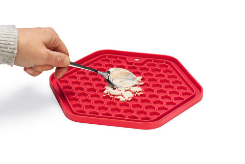 Beeztees Yavru Köpek Yaş Mama Yeme Oyuncağı, Sekizgen Şeklinde, Silikon, Pembe, 23x20cm - 6