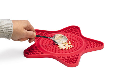 Beeztees Yavru Köpek Yaş Mama Yeme Oyuncağı, Yıldız Şeklinde, Silikon, Kırmızı, 20x20cm - 7