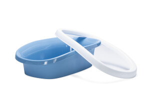 Beeztees Yüksek Kenarlı Açık Kedi Tuvaleti, Mavi Beyaz, 39x58x17cm - 5