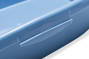 Beeztees Yüksek Kenarlı Açık Kedi Tuvaleti, Mavi Beyaz, 39x58x17cm - 7