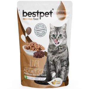 BestPet Adult Jelly Pouch Ciğerli Yaş Kedi Konservesi 85 Gr - Bestpet