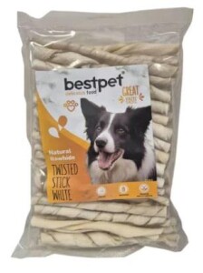 BestPet Burgu Beyaz Kemik Çubuk Köpek Ödülü 350 gr - Bestpet