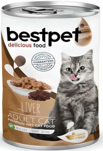 Bestpet Ciğerli Yetişkin Kedi Konservesi 400 gr - 1