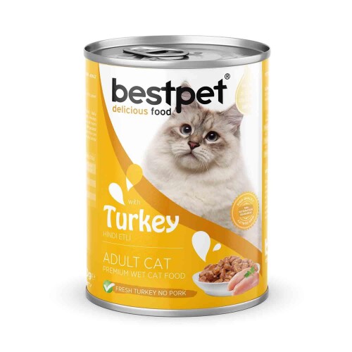 Bestpet Hindi Etli Yetişkin Kedi Konservesi 400 gr - 1