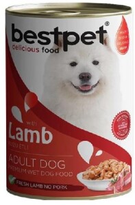 Bestpet Jöle İçinde Parça Kuzu Etli Konserve Yetişkin Köpek Maması 400 gr - Bestpet