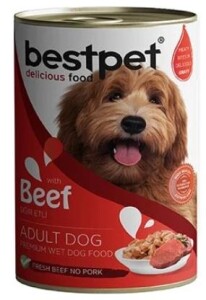 Bestpet Jöle İçinde Parça Sığır Etli Konserve Yetişkin Köpek Maması 400 gr - Bestpet