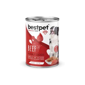 Bestpet Jöle İçinde Parça Sığır Etli Konserve Yetişkin Köpek Maması 400 gr - Bestpet