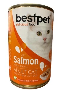 Bestpet Somonlu Yetişkin Kedi Konservesi 400 gr - Bestpet