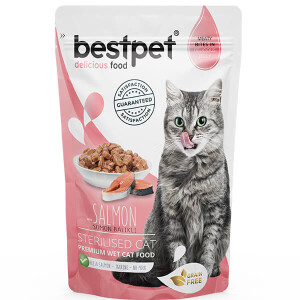 BestPet Sterilised Jelly Pouch Somonlu Kedi Konservesi 85 Gr - Bestpet