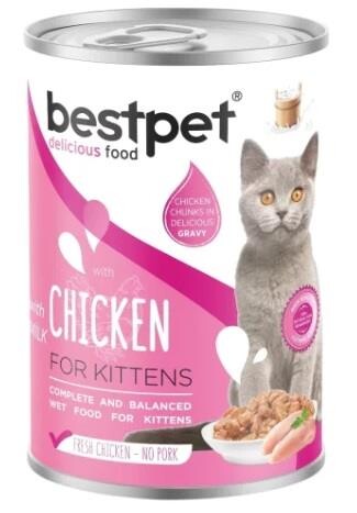 BestPet Tavuklu ve Sütlü Yavru Kedi Konservesi 400 gr - 1