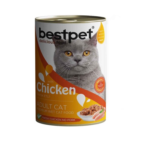 Bestpet Tavuklu Yetişkin Kedi Konservesi 400 gr - 1