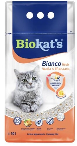 Biokat's Bianco Fresh Topaklanan Mandalina Aromalı Kedi Kumu 10 lt - 1