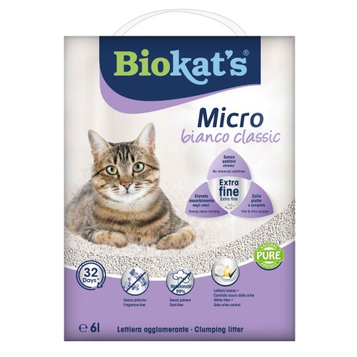 Biokats Micro Bianco Classic Topaklaşan Kedi Kumu 6 lt - 1