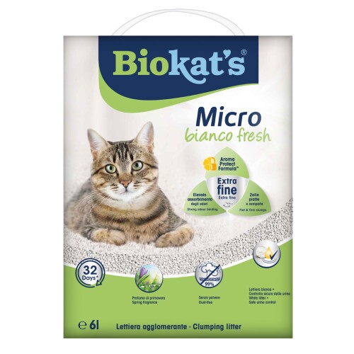 Biokats Micro Bianco Fresh Topaklaşan Kedi Kumu 6 lt - 1