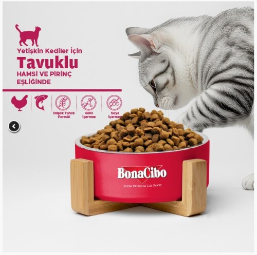BonaCibo Tavuklu (Hamsi ve Pirinç Eşliğinde) Yetişkin Kedi Maması 15 kg - 2
