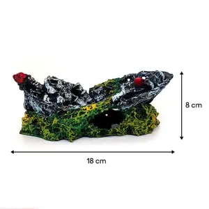 Bonisa Ağlı Batık Gemi Akvaryum Dekoru 8 x 18 Cm - Bonisa