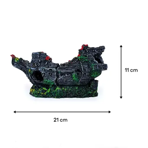 Bonisa Yatık Gemi Akvaryum Dekoru 11 x 21 Cm - 1