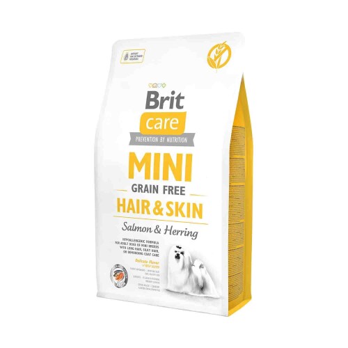 Brit Care Hair Skin Somonlu Tahılsız Mini Irk Yetişkin Köpek Maması 2 kg - 1