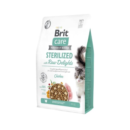 Brit Care Sterilized Raw Delight Kısırlaştırılmış Kediler İçin Tavuk Etli Dondurularak Kurutulmuş Mama 2 Kg - 1