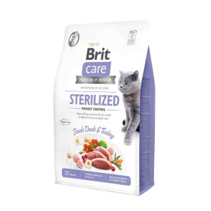 Brit Care Tahılsız Ördek ve Hindi Etli Kısırlaştırılmış Diyet Yetişkin Kedi Maması 2 kg - Brit Care