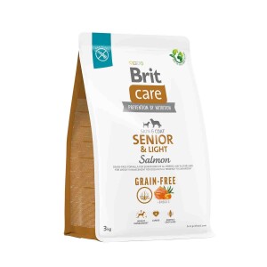 Brit Care Tahılsız Somonlu Hassas Deri Yapısına Sahip Yaşlı Köpek Maması 3 kg - Brit Care
