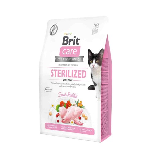 Brit Care Tahılsız Tavşan Etli Kısırlaştırılmış Yetişkin Kedi Maması 2 kg - 1