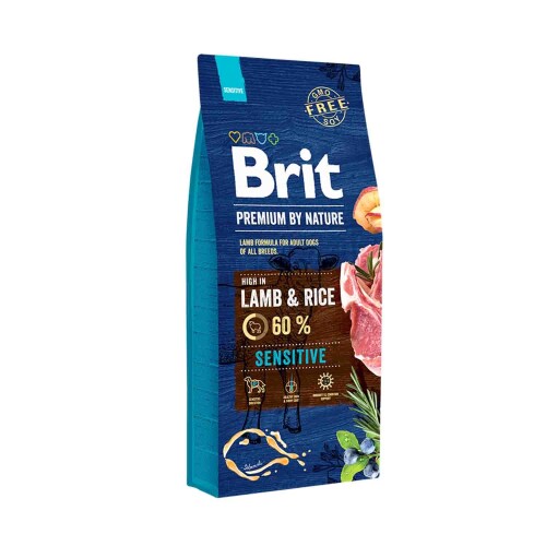 Brit Premium By Nature Sensitive Kuzu Etli Pirinçli Yetişkin Köpek Maması 15 kg - 1